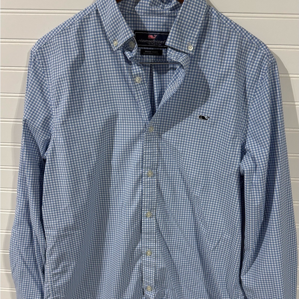 Vineyard Vines Men's Blue Gingham Shirt